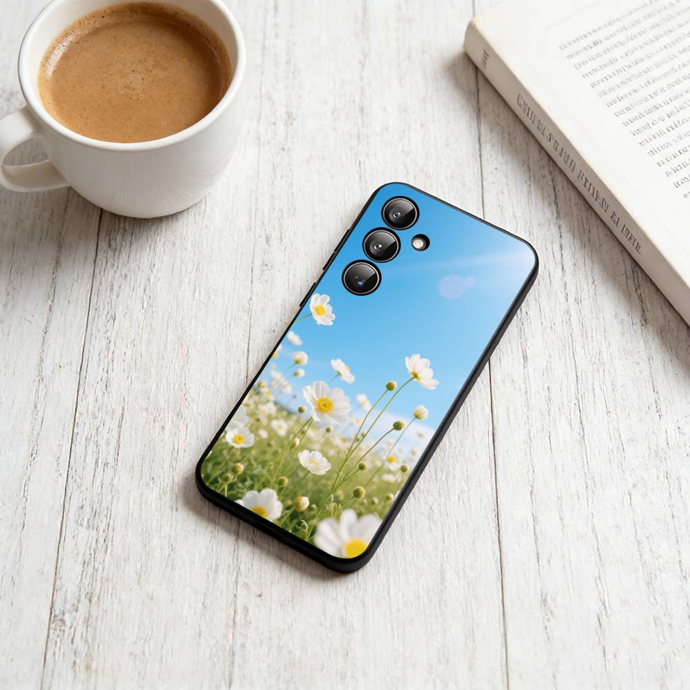 daisy Phone Case For Samsung Galaxy A73,A72,A71,A70,A53,A52,A51,Others Soft Black Cover