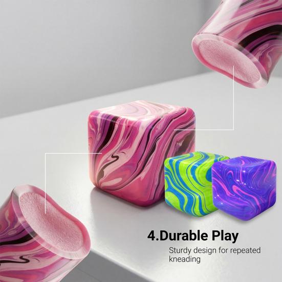 Flow Texture Stress Cube Anxiety Relief Cube Squeeze Sensory Toy Slow Rebound Decompression Stress Ball Home Office Relaxation Tool