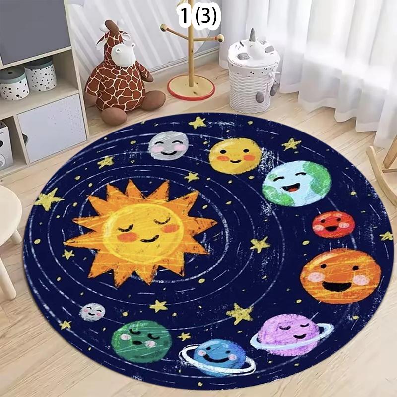 Solar System Planet Carpet Mat Rug Home Decoration Living Room Universe Space Pattern Non Slip Soft Floor Mat Rugs for Bedroom