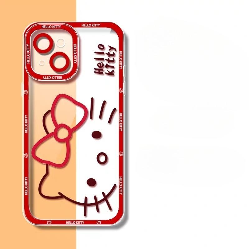Hello Kitty Chain Transparent Case For Xiaomi Redmi Note 15 Pro 15C 5G 14C Note 14 13 12 Pro Plus 13C 12C A5 5G 4G INS Casing