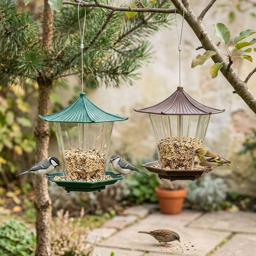 Large Capacity Garden Bird Food Tray 3-Compartment Hummingbird Feeder  Backyard