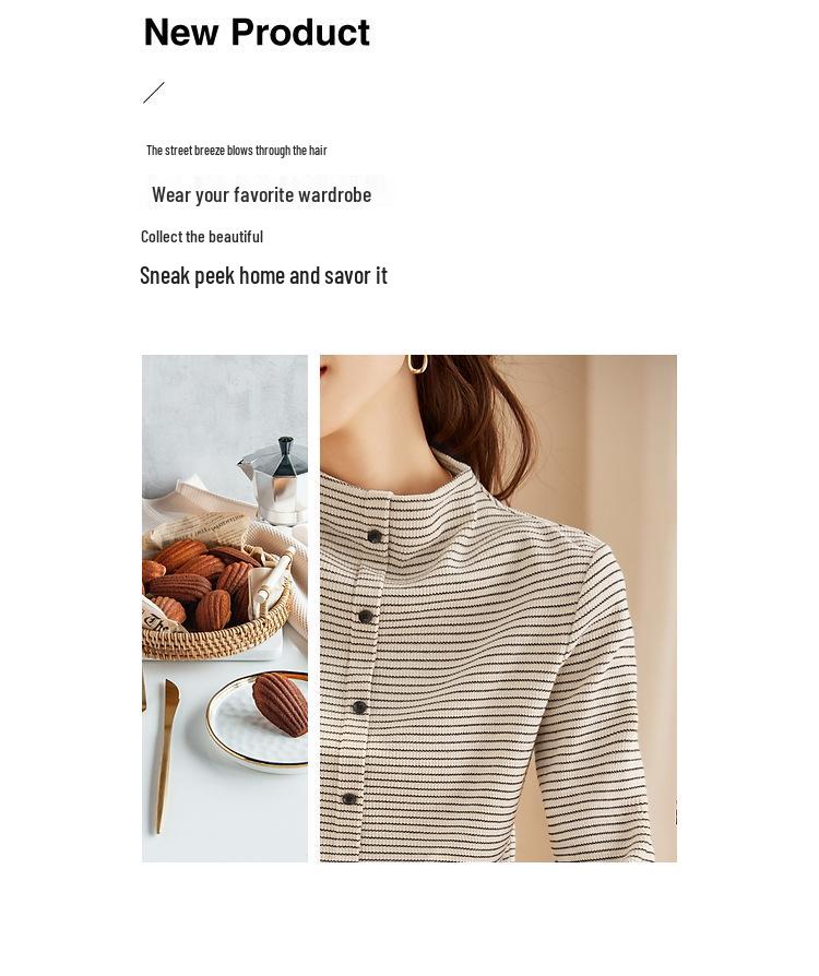Women's 2023 Winter Color-Block Striped Semi-High Neck Long Sleeve Base Layer Top