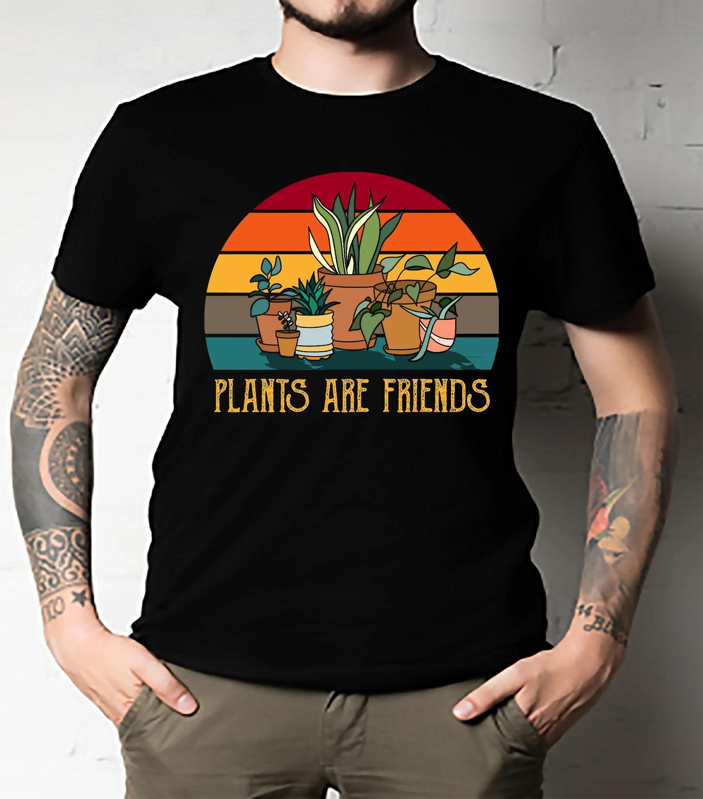 Men s and Women s T-shirts Gardening Plant Are Friends Retro S