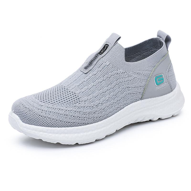 

2025 новая летняя женская обувь с мелким вырезом, дышащая, на мягкой подошве, не утомляет ноги, обувь для мам, с круглым носком, универсальные женские туфли, модные 41 серый