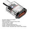 Typ-C Stecker auf USB A Buchse Adapter 120W USB 3.2 Gen2 Adapter Beidseitig 10Gbps Datenübertragung Adapter mit transparentem Gehäuse