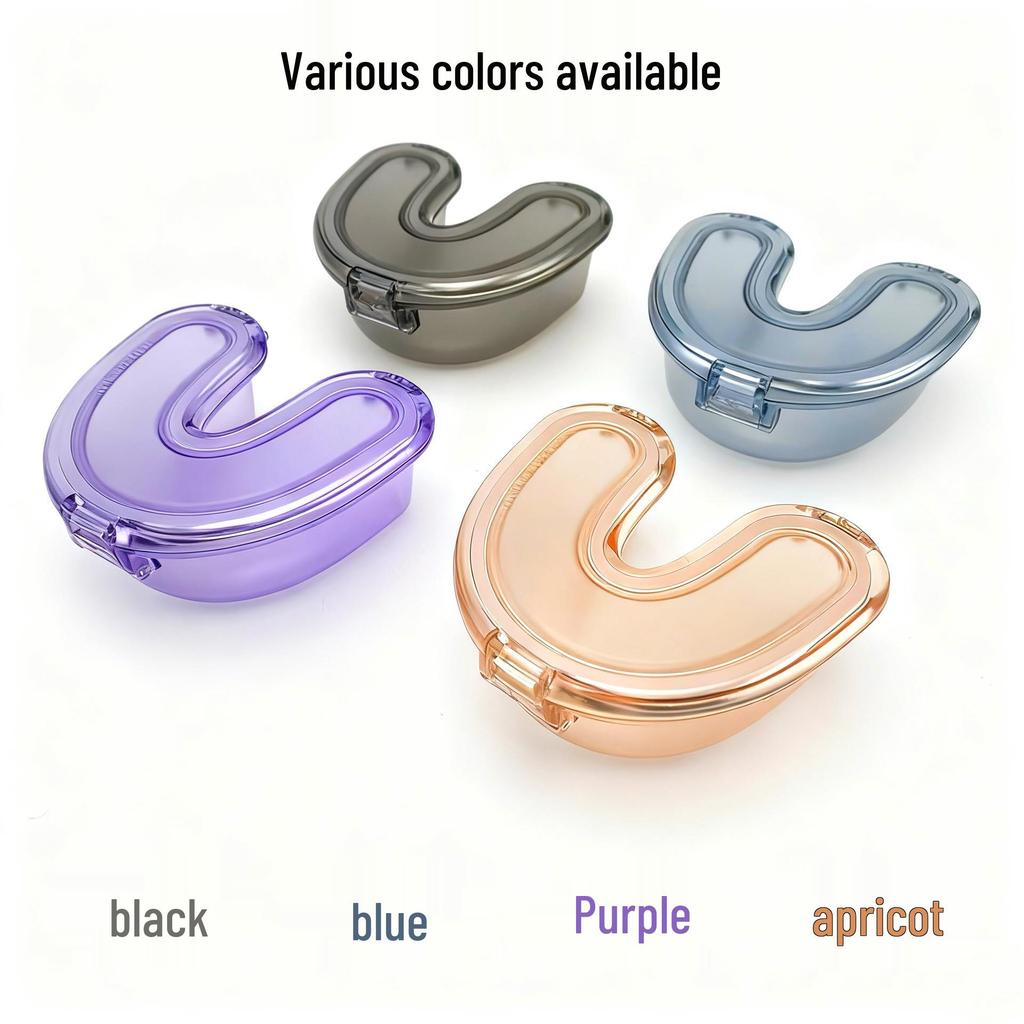 Portable U-shaped Orthodontic Retainer Storage Box for Adults & Children