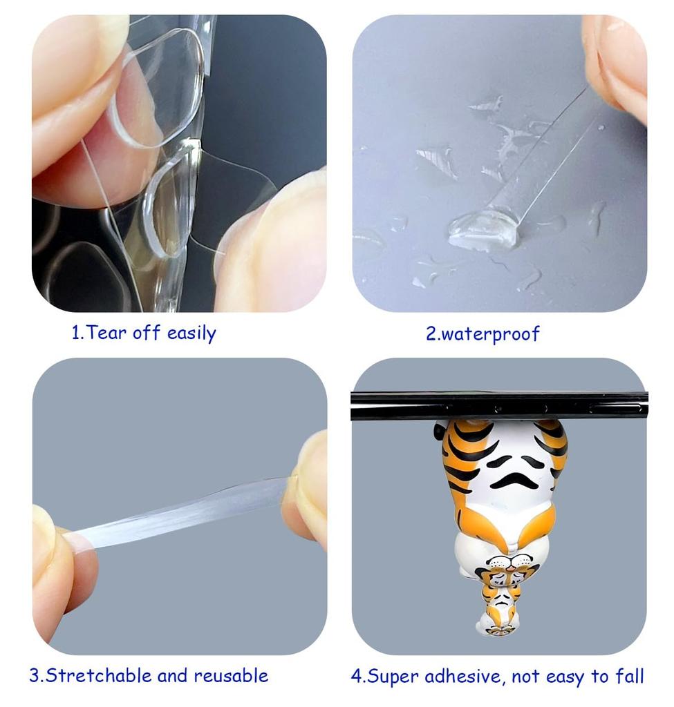 200Pcs Transparent Double-Sided Tape Pads Adhesive Dots Fastener Self Adhesive Tape Diy Action Figures Carpet Poster Fixing Tape