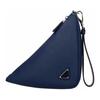 Prada Triangle Monochrome Embossed Logo Leather Triangle Clutch Small Men Clutch Blue 2NE054_2FAD_F0016