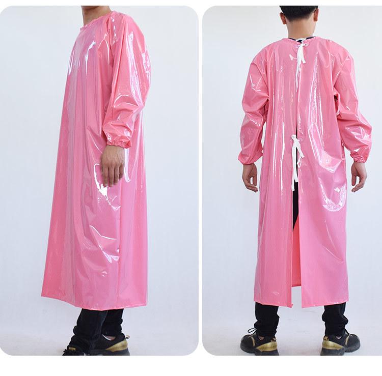 Livsmedelsgodkänd TPU Vattentät och Oljebeständig Syrabeständig Arbetsförkläde med Lång Ärm för Slakteri