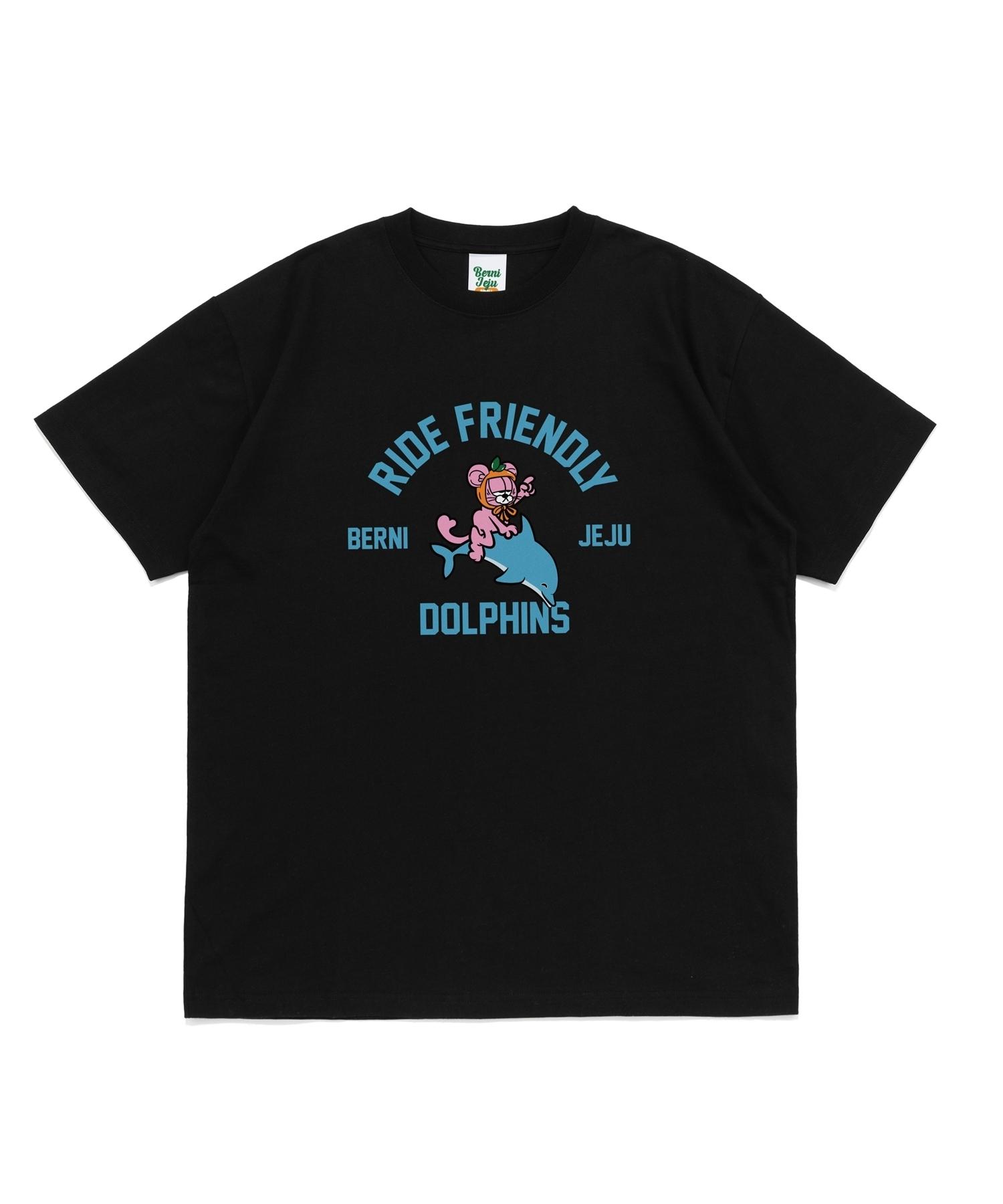 Bernie [Jeju Edition] Berni Ride Friendly Dolphins Jeju Tee (Black) Xl