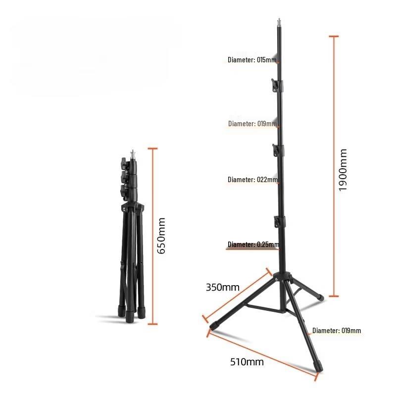 OLOEY 1.9m All-Metal LED Fill Light Tripod Stand
