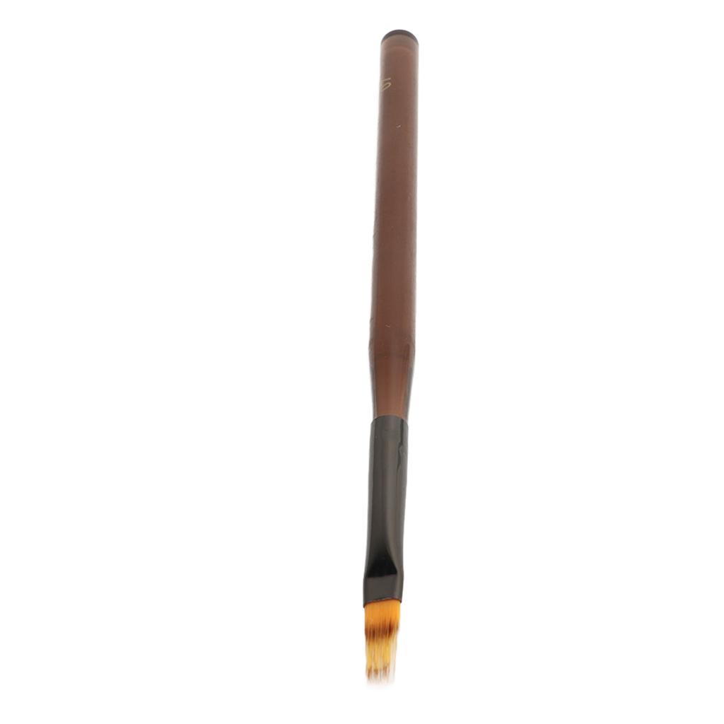 Nail Drawing Pen Nylon Flat Painting Nail Tool Fingernail Extension Gel Brush Brown Transparent Pen