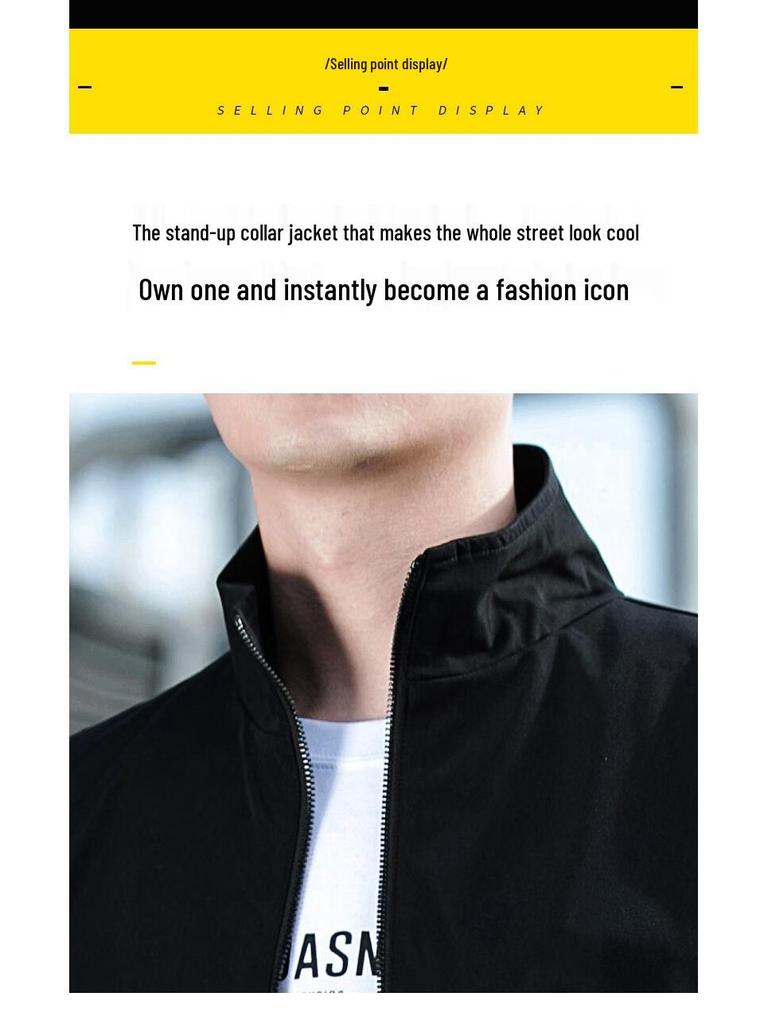 Mao Ren Men's Casual Stand-up Collar Jacket