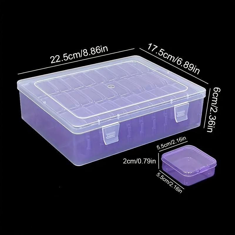 

Прозрачный ящик для хранения с 30 отделениями, штабелируемый органайзер с бонусными контейнерами для бисера, ювелирных изделий, рукоделия и организации дома, шкатулки для ювелирных изделий фиолетовый