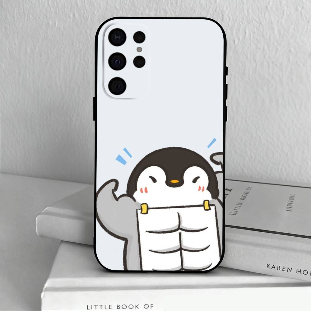 C-Cartoon-N P-Pinguin Handyhülle für Samsung S25,S24,S21,S22,S23,S30,Ultra,S20,Plus,Andere Weiche Schwarze Hülle