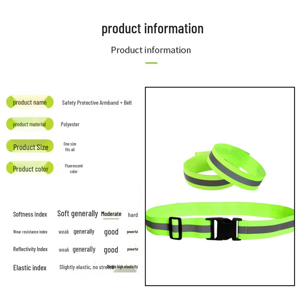 Adjustable Reflective Wristband Belt for Cycling, Running, and Construction - Elastic, Protective, and Secure.