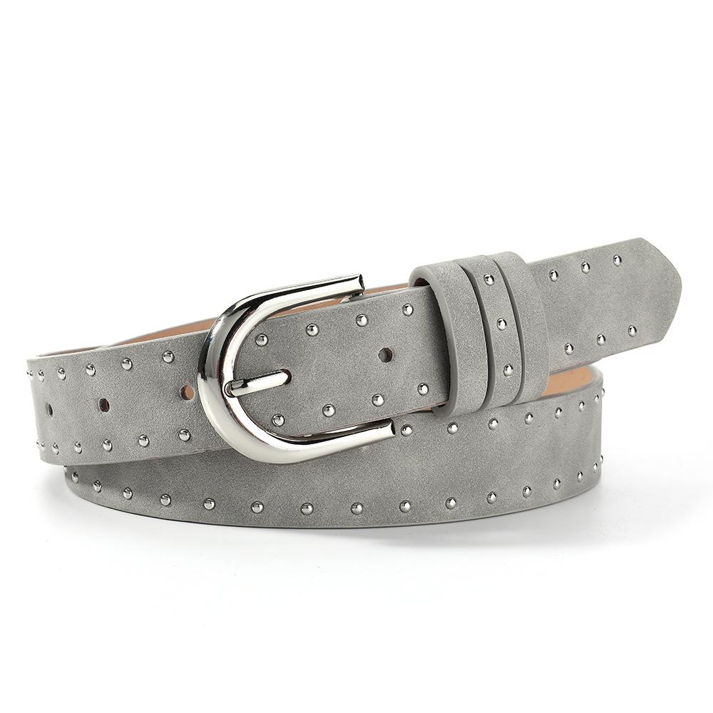 Suede Rivet Belt Spice Girl Pin Buckle Ladies Belt Vintage Personality Hip Hop Jeans Belt