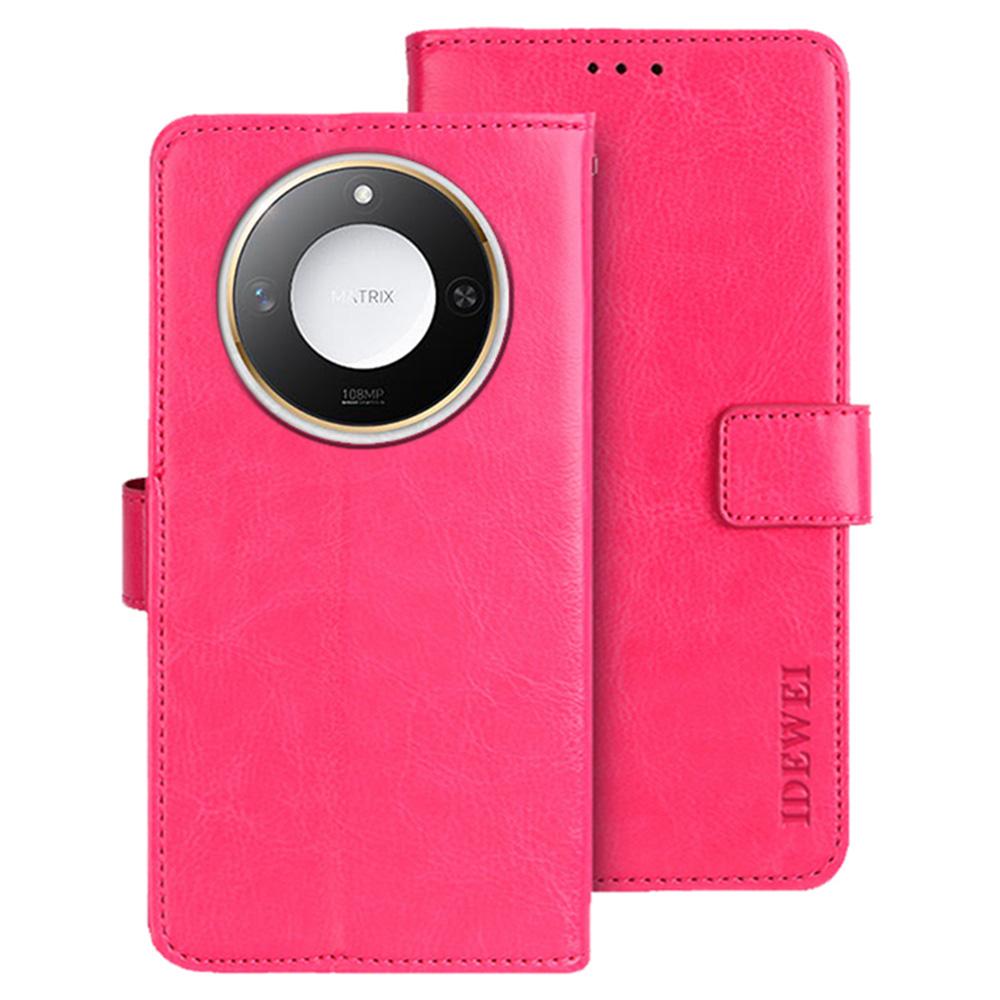 

IDEWEI For Honor X60 5G Stand Case Crazy Horse Texture Leather Phone Cover Rose