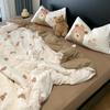 Live Broadcast Explosion Class A Maternal And Infant Grade Cotton Pure Cotton Double-Layer Yarn 4-Pcs Set Student Children'S Dormitory 3Pc Quilt Cover