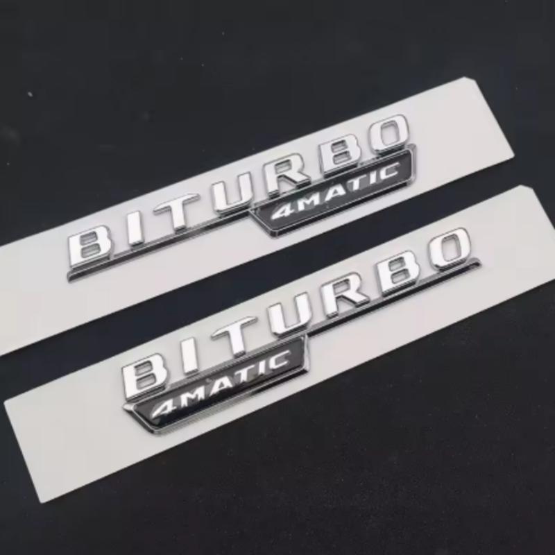 Applicable To Mercedes-Benz ABS Black Car Trunk Badge Sticker Logo GLC 43 Biturbo 4Matic Logo GLC43 Accessories