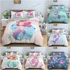 Set copripiumino con motivo a sirena dei cartoni animati, set di biancheria da letto per bambini, decorazione per camera da letto, trapunta, copripiumino, king size, singolo, singolo