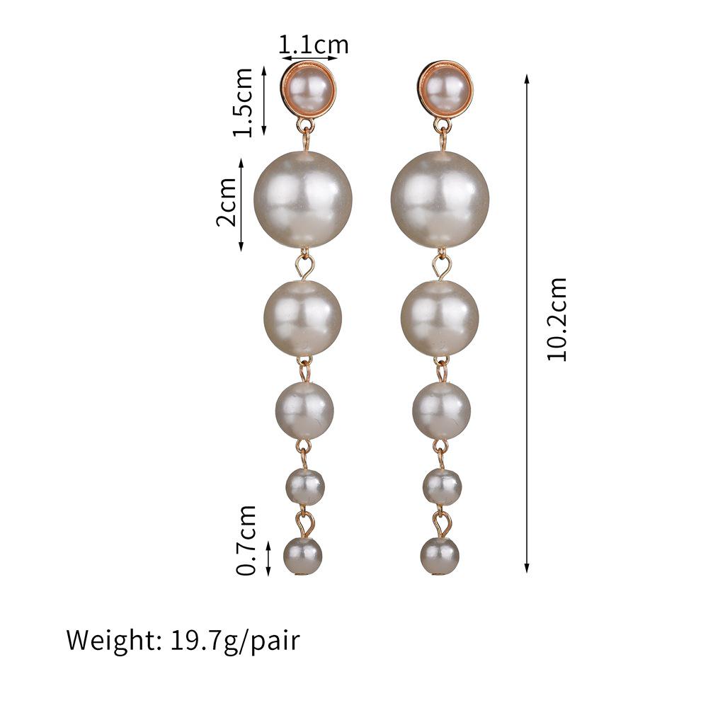 Trendy European & American-Style Imitation Pearl Pendant Earrings for Women