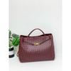 oversized bow metal rope buckle cowhide woven bag women's autumn and winter new leather large-capacity handbag
