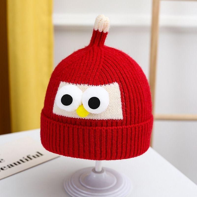 Baby Hat Cute Bear Knitted Ear Hat Children's Winter Thickened Warm Wool Hat Infant Hat