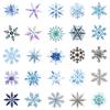50Pcs Light Color Snowflake Stickers – Waterproof Christmas Decals for Notebook, Electric Bike