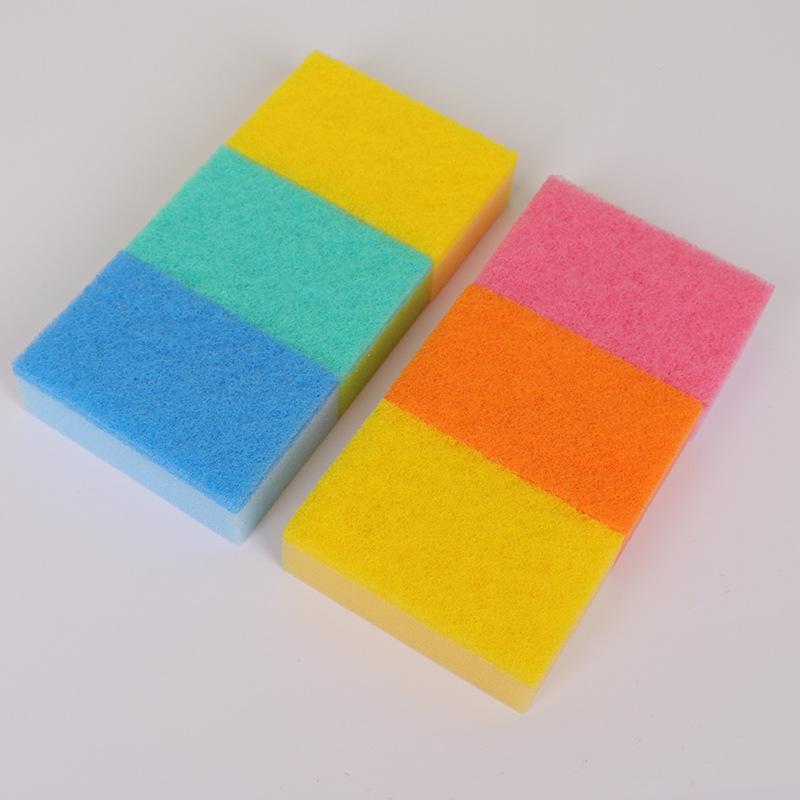 Double-Sided High-Density Dishwashing Sponge Scrubber for Stain Removal and Household Cleaning