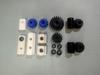 Xizhuo Punching Machine Accessories: Turbine Worm Gear, Rubber Roller, Bracket, and Brush Holder.