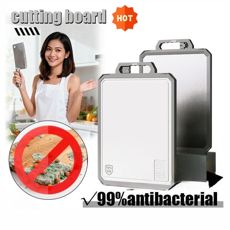 316 Double-sided Cutting Board Stainless Steel Antibacterial Chopping Board Home Kitchen Raw Cooked Food Chopping Block
