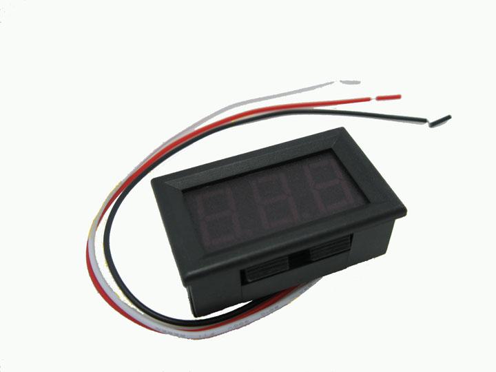 0.56 Inch DC 0V-30.0V 3-wire Voltage Meter Head LED Digital Voltmeter with Reverse Polarity Protection
