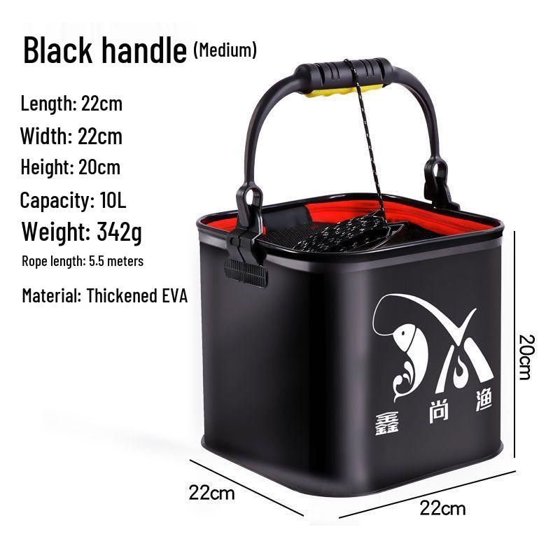 Nouveau Style Équipement de Pêche Pliable Épaissi: Seau à eau carré pour poissons vivants et pêche à la roche