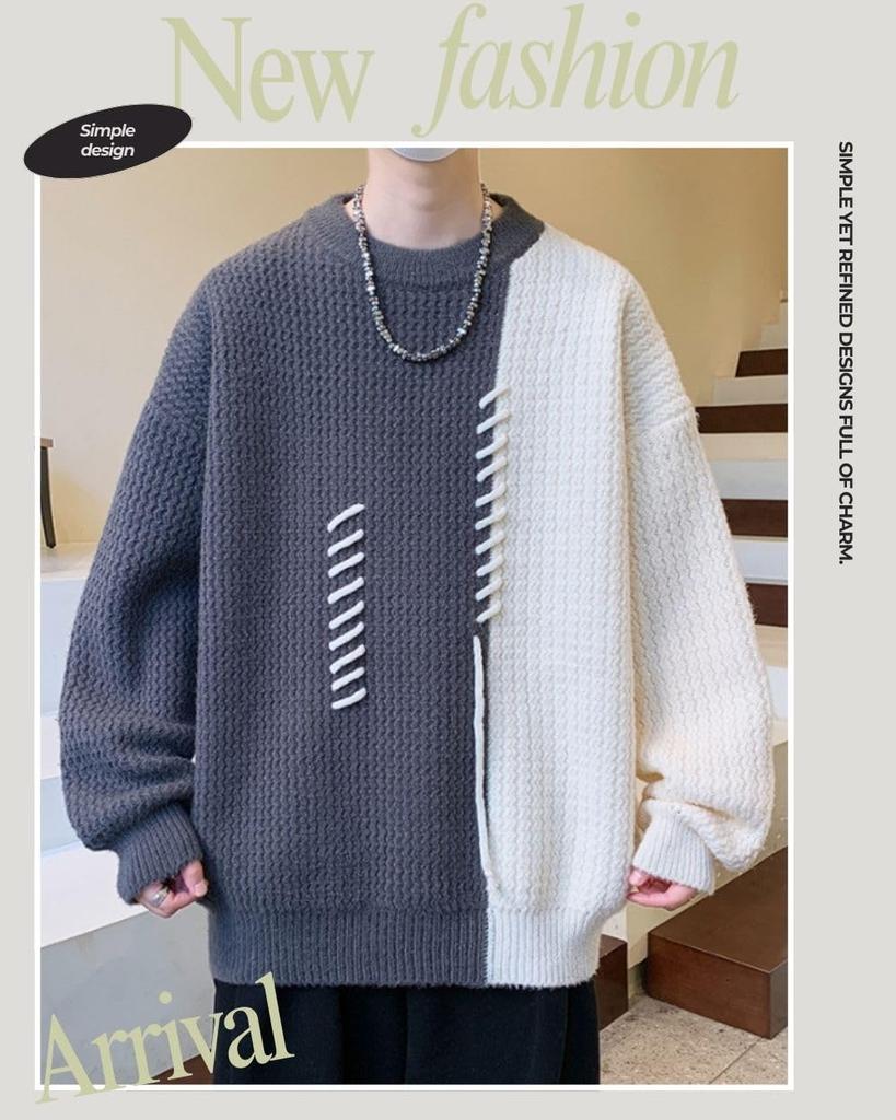 Poperdision Winter Turtleneck Knit Simple Cold Street Men's Sweater, Design, Warm, Protection, Casual, Lightweight, Soft, Cool, Thick, Simple,