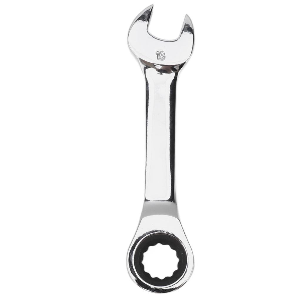 Ratcheting Wrench Chrome Steel 13mm 72 Teeth Reversible Ratchet Spanner for Home Bike Car Repair