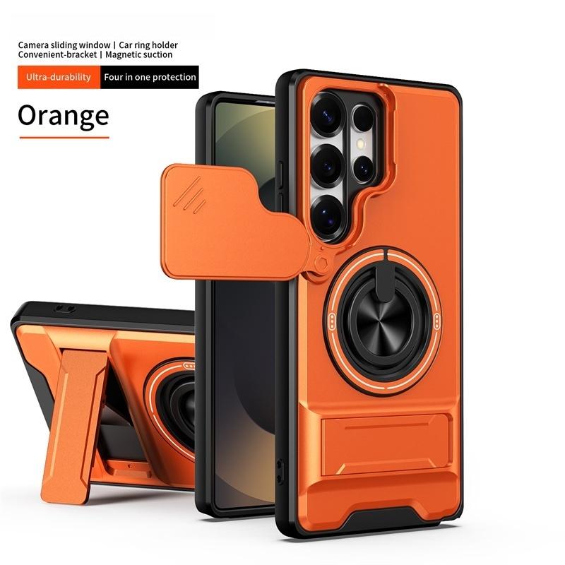 Armor Case For Samsung Galaxy S25 Ultra 5G S25+ S 25 FE Lens Protect Ring Stand Holder Cover For Galaxy S25 Plus S25ultra Funda