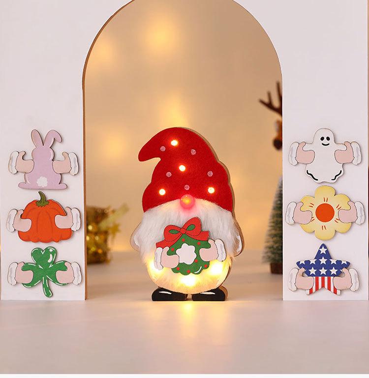 

Рождественские украшения Сделай сам Деревянные светящиеся украшения День Независимости Хэллоуин Пасхальные украшения