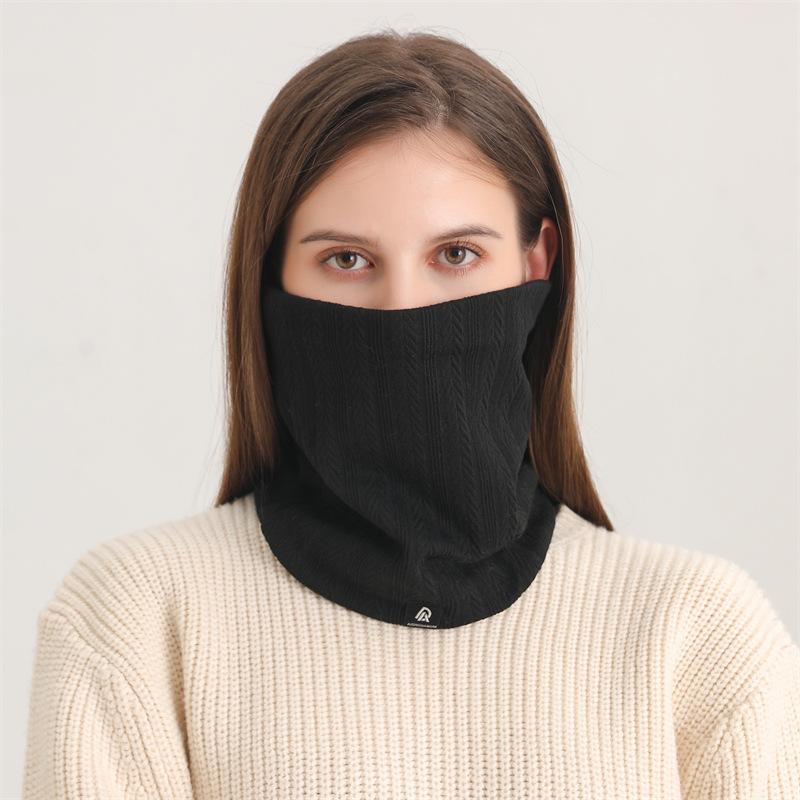 Men'S And Women'S Autumn/Winter New Striped Knitted Scarf Versatile Set Head Protection Neck Cover Thick Warm Neck Cover Scarf Outdoor
