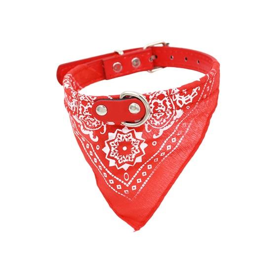 

Полотенце со слюной для домашних животных, треугольный шейный платок с принтом в этническом стиле, нагрудник, регулируемый воротник-бандана для щенков, собак, кошек, аксессуары для домашних животных, подарок L красный