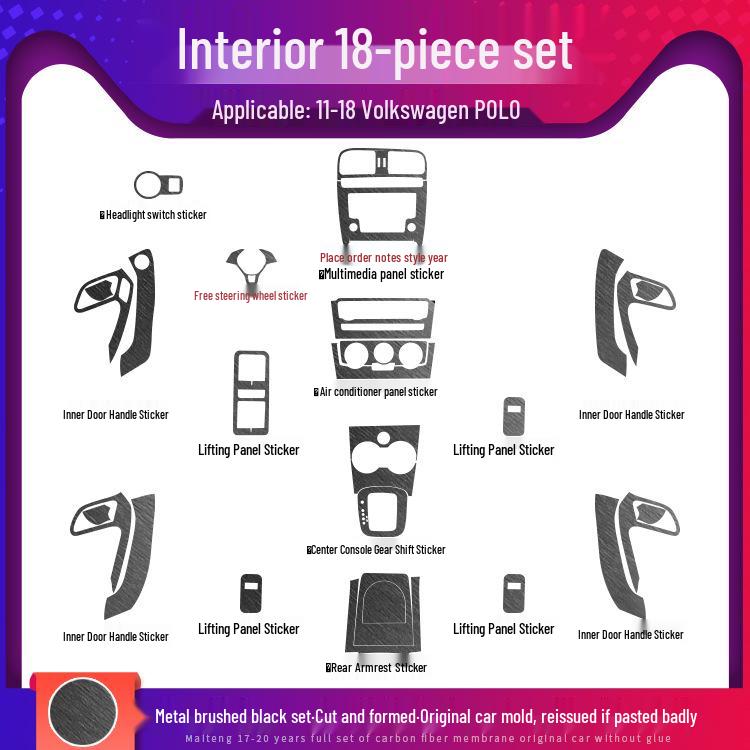 Anti-Scratch Sticker for 2011-2018 VW Polo Center Console Interior