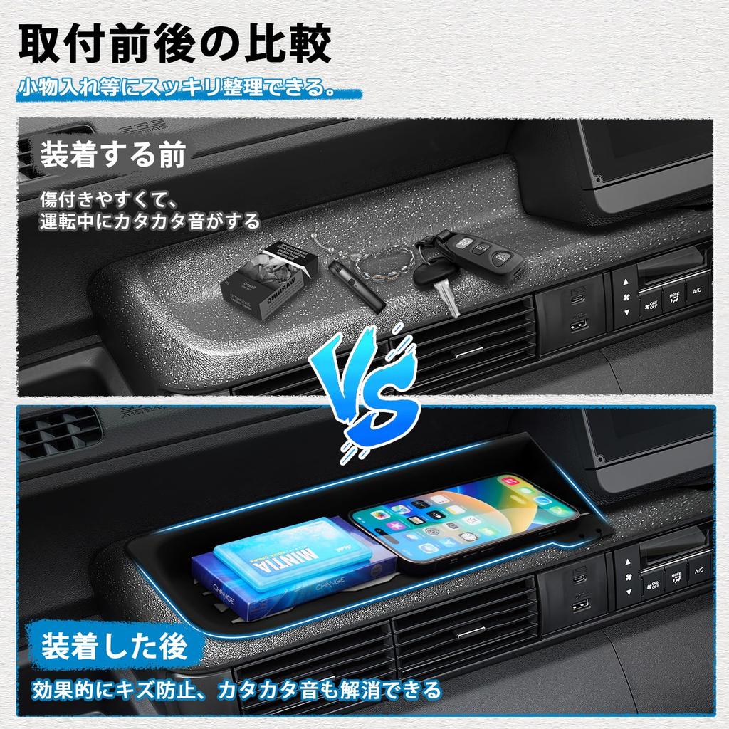 Mozan Passenger Seat Open Tray Mat for Honda New Custom Joy Joy Rubber Rubber Instrument Panel Tray Pocket Dashboard Interior Custom Parts N-BOX