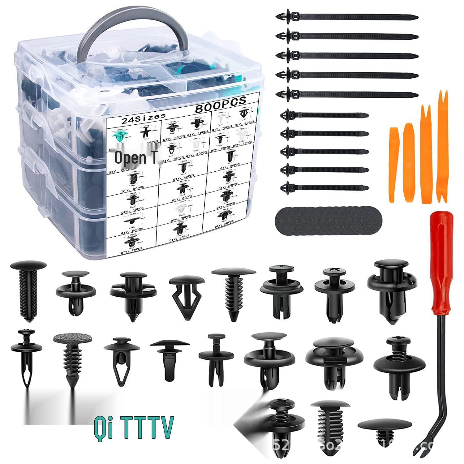 

Набор из 855 штук быстросъемных крепежных элементов для кузова и дверных панелей автомобилей Ford, Toyota, Honda 855pcs Boxed Fasteners (Single Box)