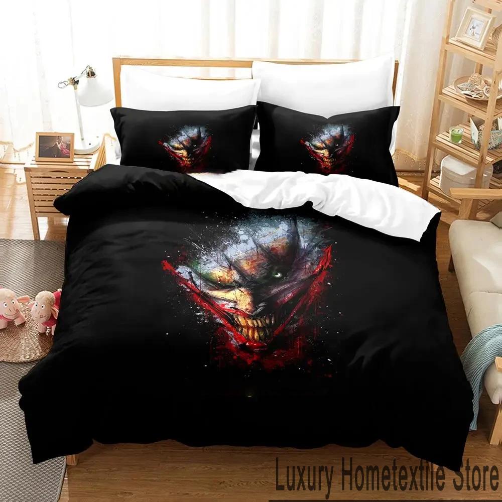 2D Print Joker Bedding Set Boys Girls Twin Queen King Size Duvet Cover Pillowcase Bed Boys Adult Home Textileextile