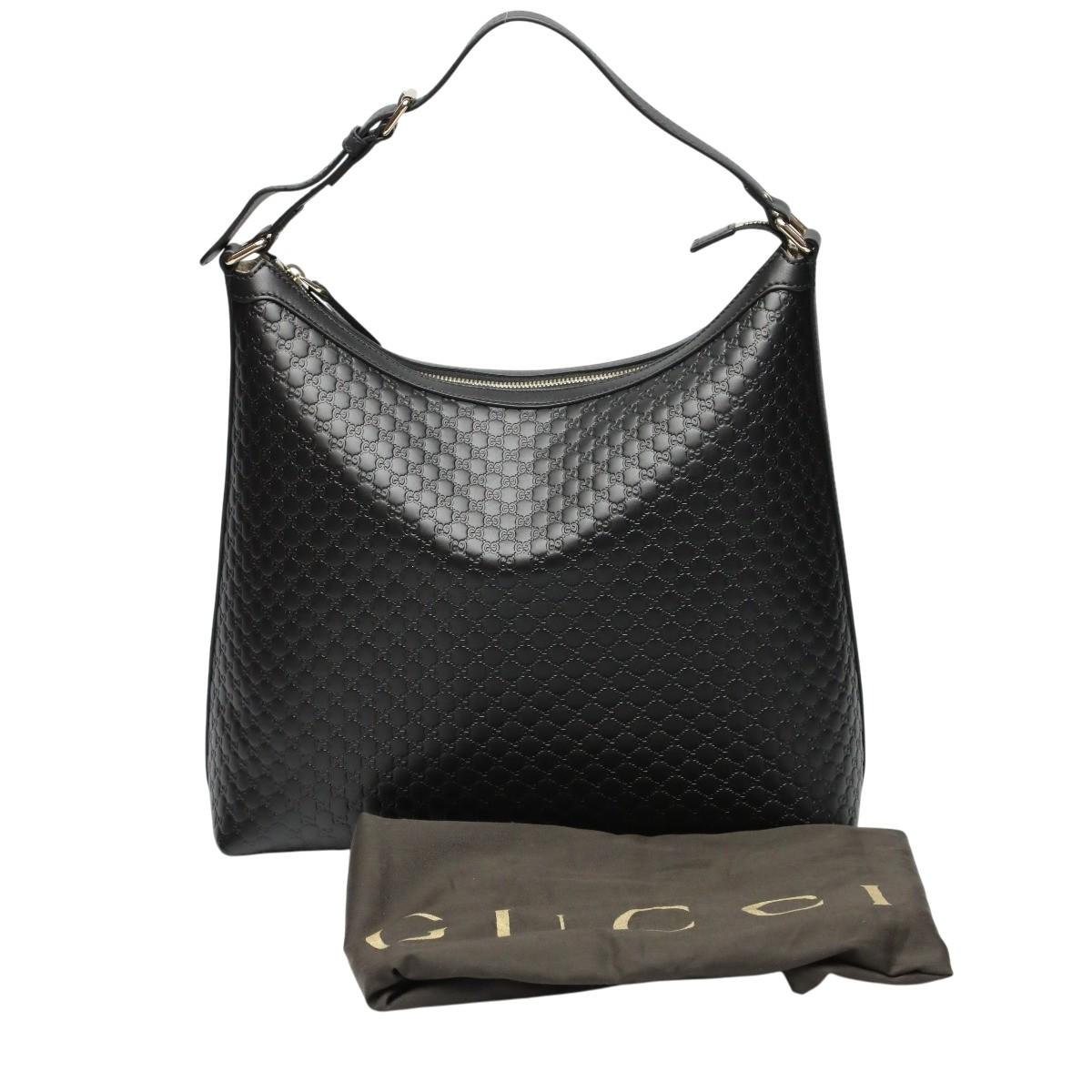 

GUCCI Guccisima micro Shoulder Bag leather black Women 449732 Used
