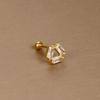 Gold Stainless Steel Earrings with Zircon Studs - Creative and Elegant Design