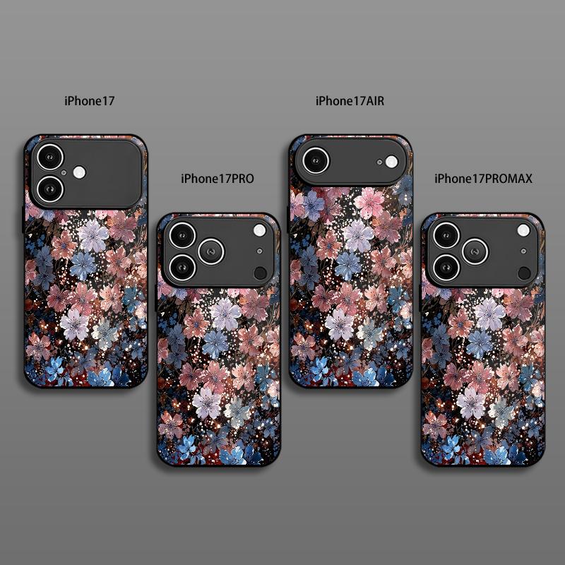 Flower Starburst Pattern 2D Phone Case for iPhone 17 16 15 14 13 12 11 X XR XS Max Pro 8 plus - Glass Protective Cover