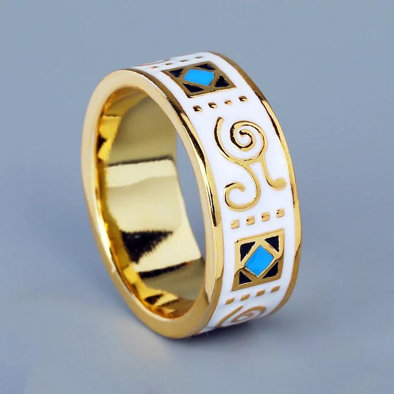 Anillo Clásico para Hombre Moda Patrón Irregular Anillo Esmaltado