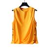 Men's Summer Oversized Fitness Short-Sleeve T-Shirt Solid Color Design Sleeveless Vest
