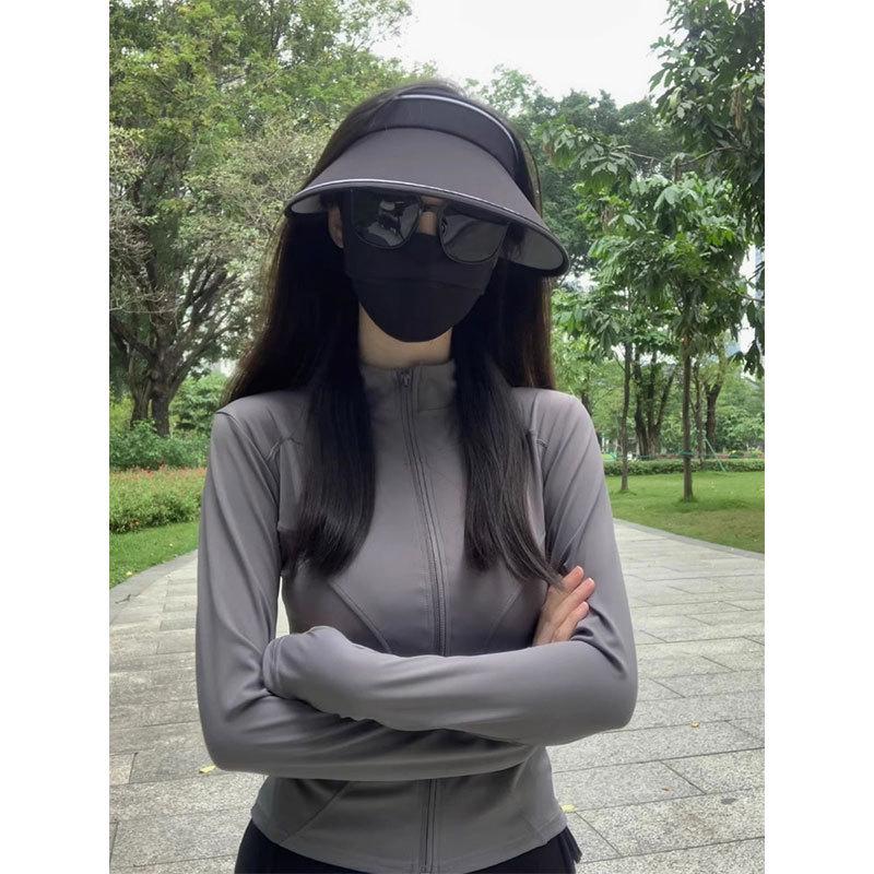 Women's Slim Fit UV Protection Jacket - Tight Yoga Top, Stand-Up Collar, Summer 2025 Style